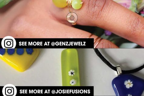 Instagram images provided by featured student creators. Follow @genzjewelz and @josiefusions to see more.