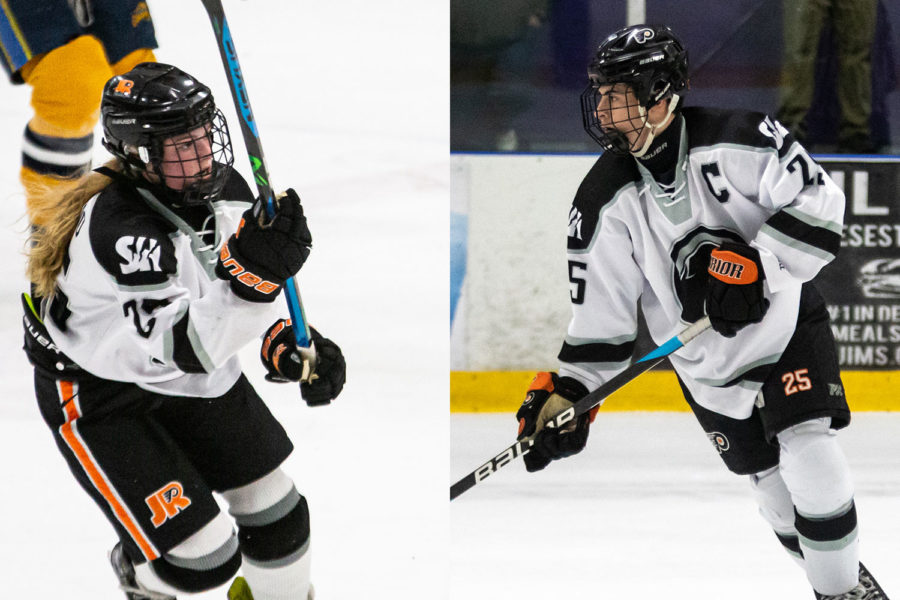 Sophomore Annie Dignazio and senior Nick Dignazio play both play for the Haven boys hockey team this season.