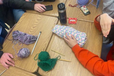 Knitting Club meetings take place in a relaxed atmosphere.