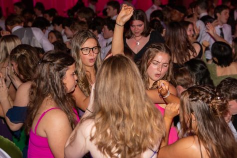 Dancers enjoy the evening at the junior prom on April 24 at the Waterfall Banquet Hall in Clayton, Delaware.