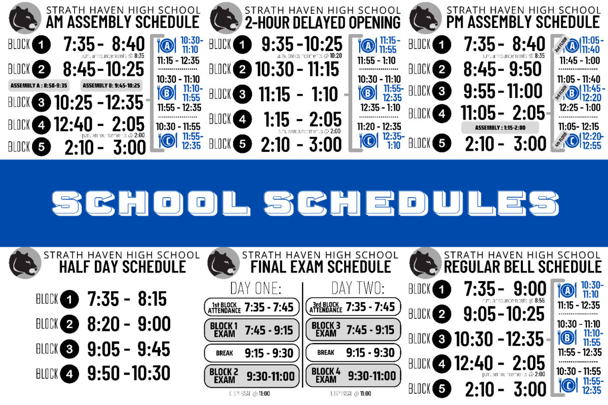 Illustration of all school schedules