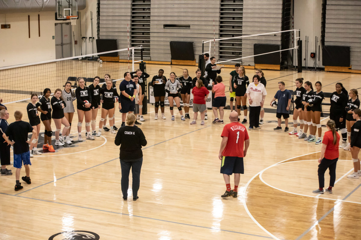 Haven and Special Olympics coaches address the athletes before they begin their shared practice.