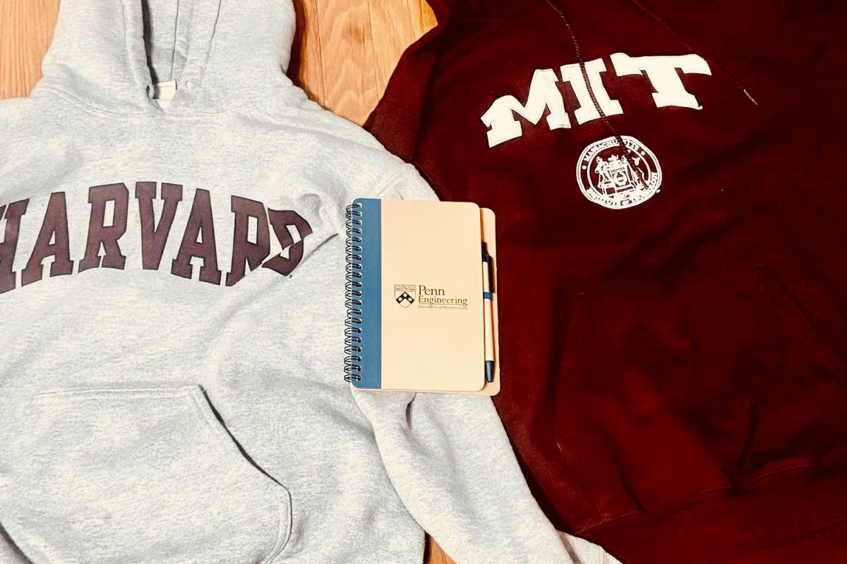 College gear from Harvard, MIT, and the University of Pennsylvania