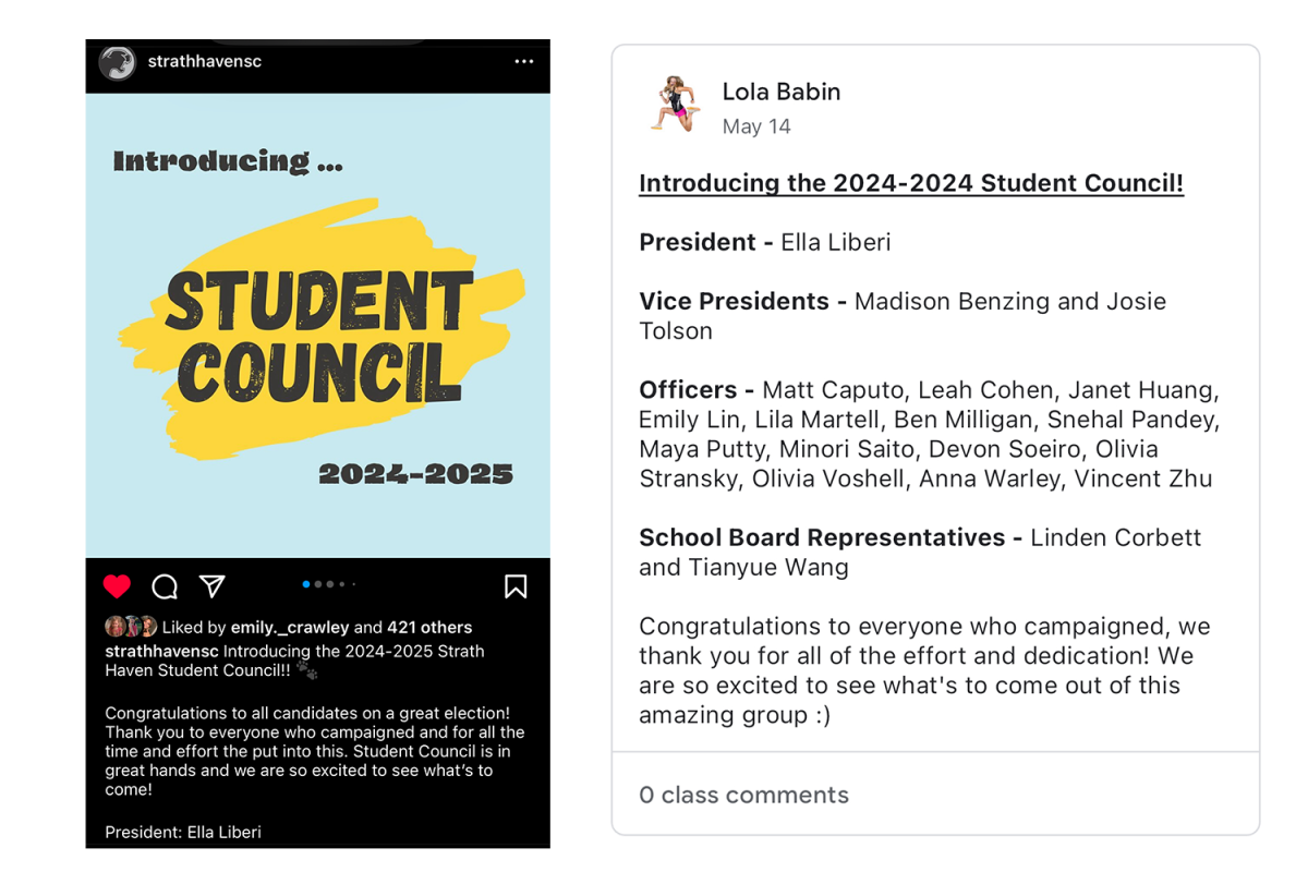 Many people learned of next years Student Council through the Student Council Instagram and on the Strath Haven Activities Google Classroom. 