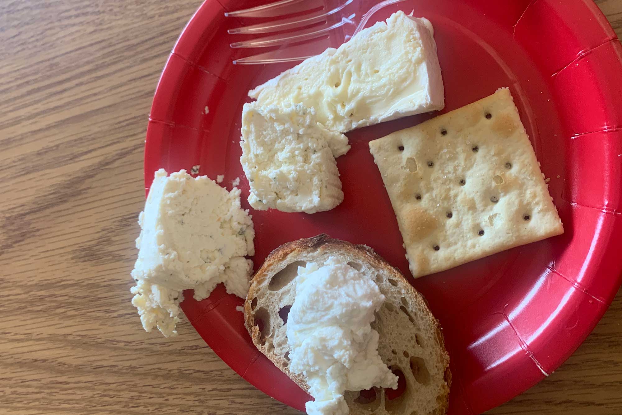 FRENCH CLUB PRESENTS • A plate of the cheeses alongside crackers and bread, shared during the French club meeting on November 11.