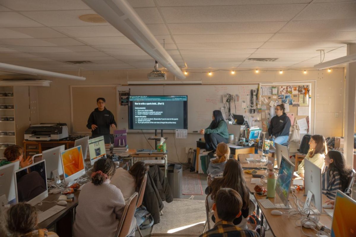 Student editors lead a meeting on January 28, 2025.