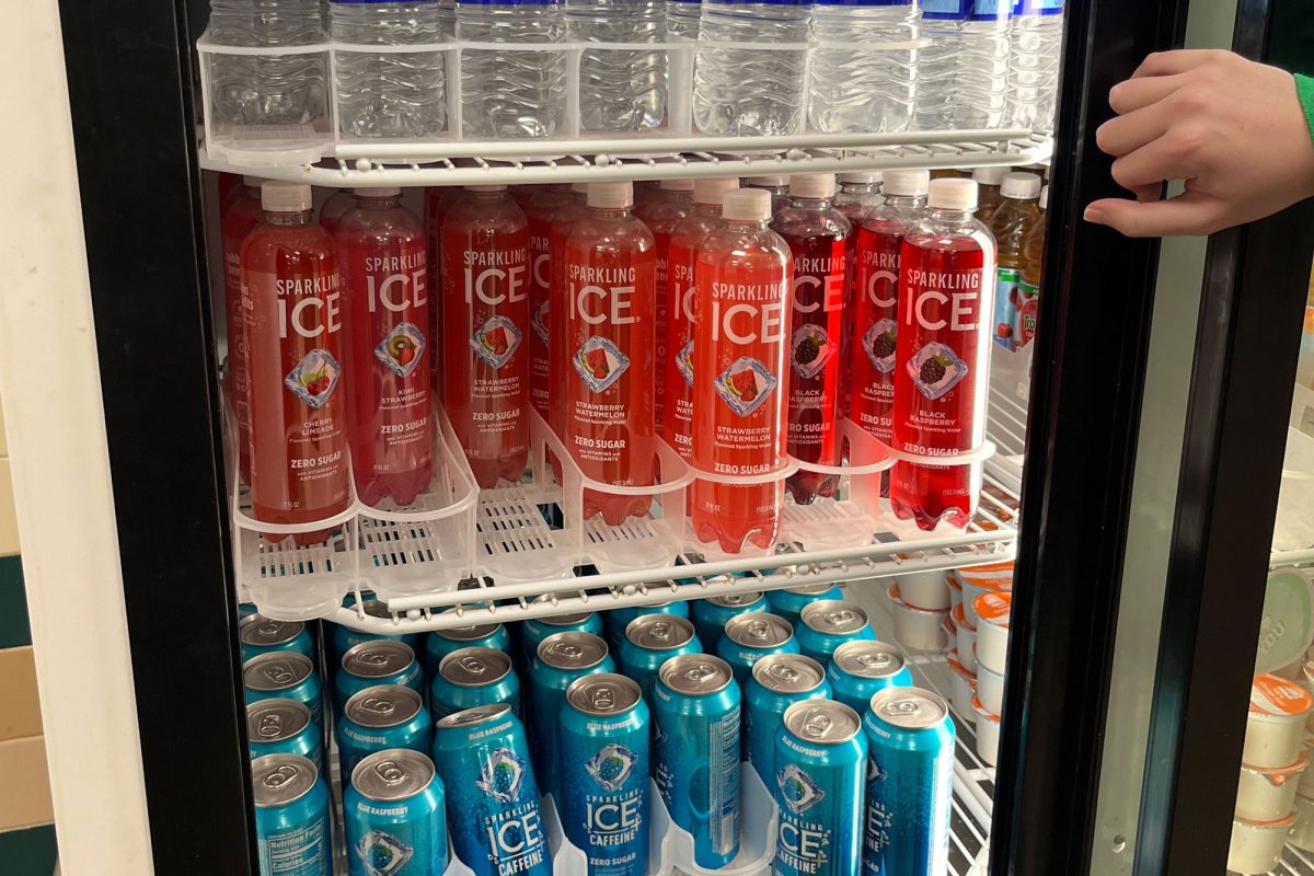 ICE is a caffinated drink that students can grab from the fridges in the cafeteria, available in flavors inclduing watermelon, blackberry, and strawberry.