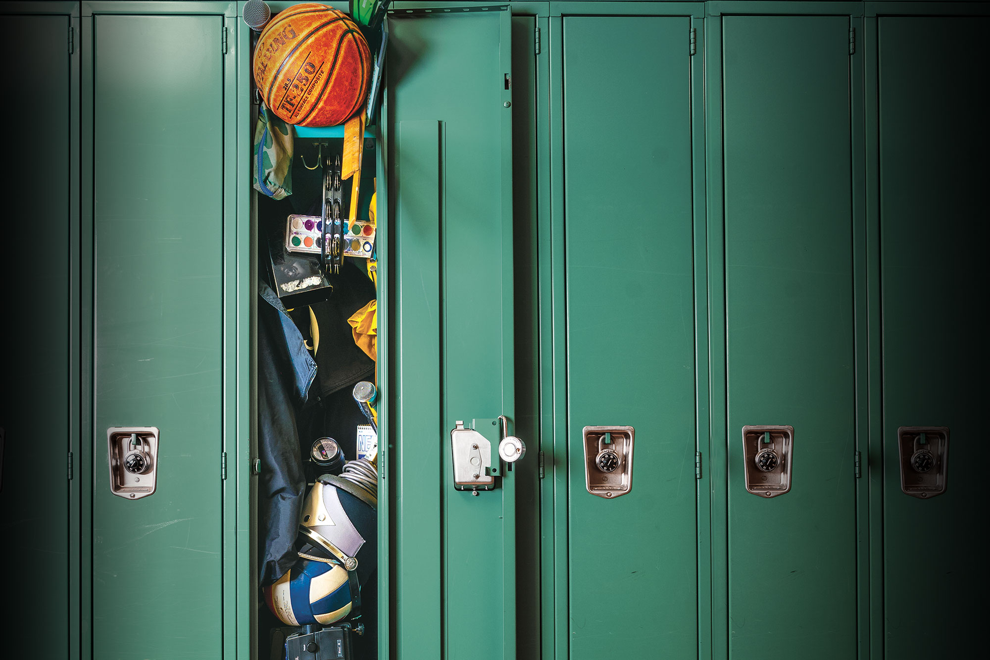 ILLUSTRATION | A locker bulges with items used by a busy Strath Haven student.