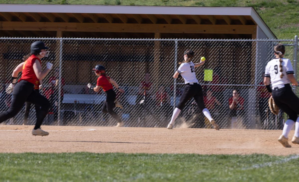Junior pitcher Annika Slootmaker throws the ball for an out during a game against Haverford on April 23.