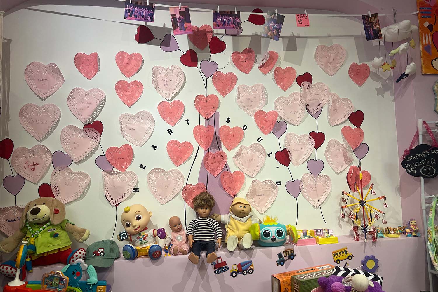 Heart and Soul'd's wall of fame of shoppers and donators who have been adopted or a part of foster care.
