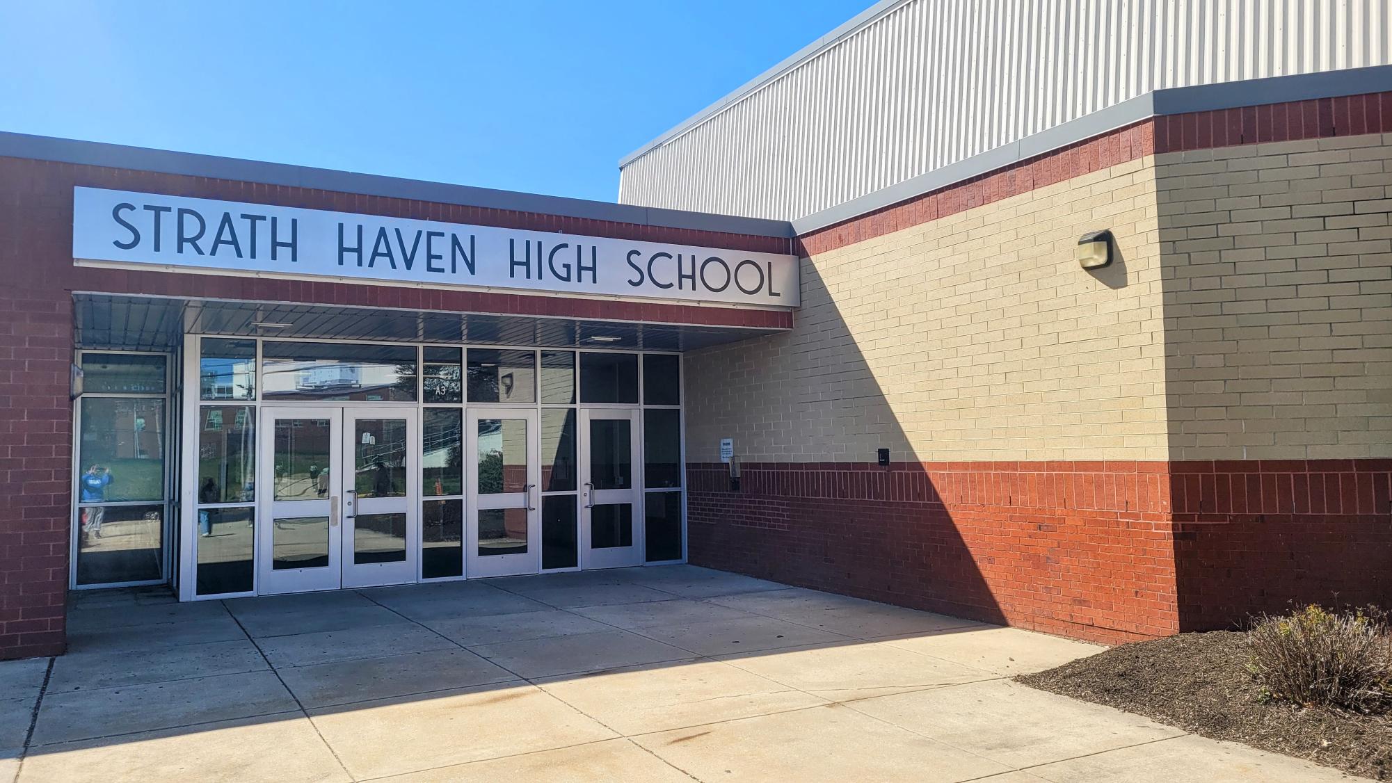 The front entrance to the high school shines in the sun and in the rankings. Haven was recently ranked 17th in the 2025 Best Public High schools in Pennsylvania.