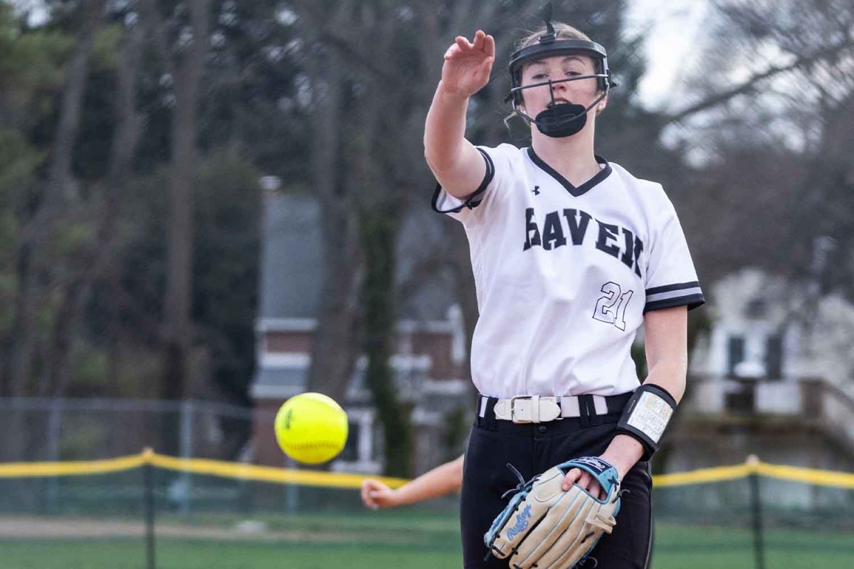Junior pitcher Annika Slootmaker pitches the ball on March 26 at the Strath Haven High School fields.