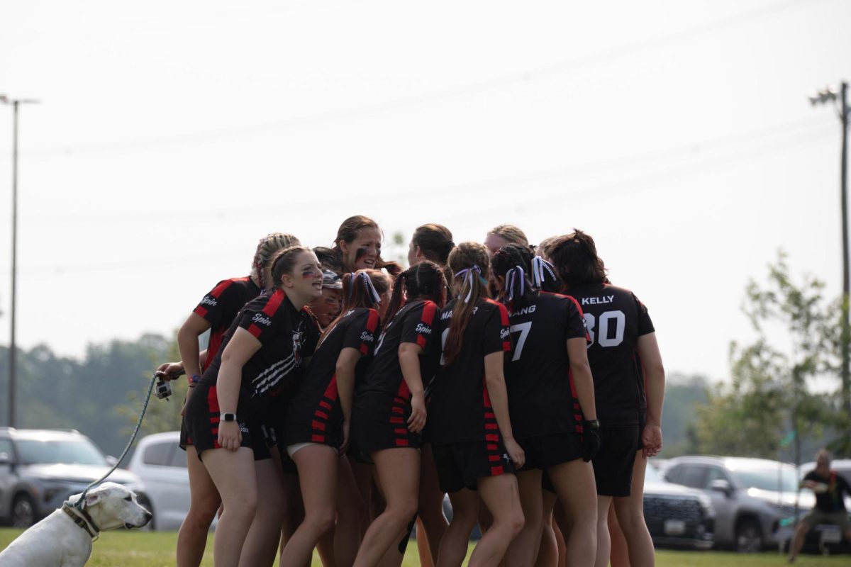 The team breaks a huddle as the timeout ends at the HSNI national tournament, June 13, 2025.