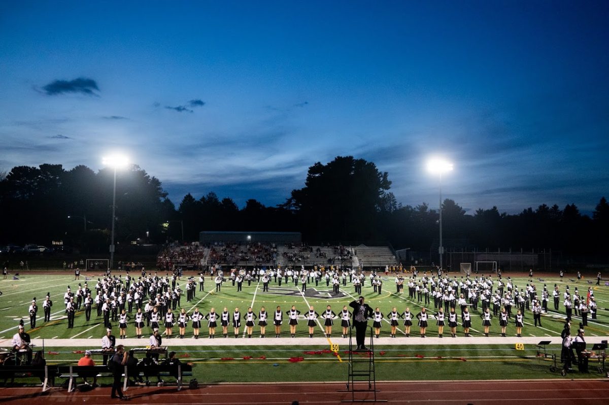 The band performing its halftime show. The band is in a set during the Panthers' game against Penncrest on August 28th. 