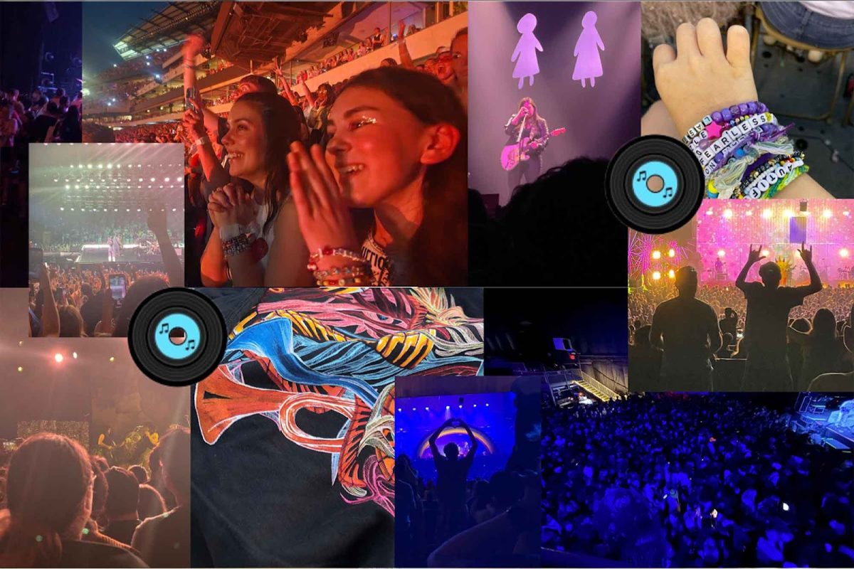 ILLUSTRATION: A collection of images depicting the experience of music. "It’s nearly impossible to extract music from its visual counterpart entirely, those artforms tend to go hand in hand."