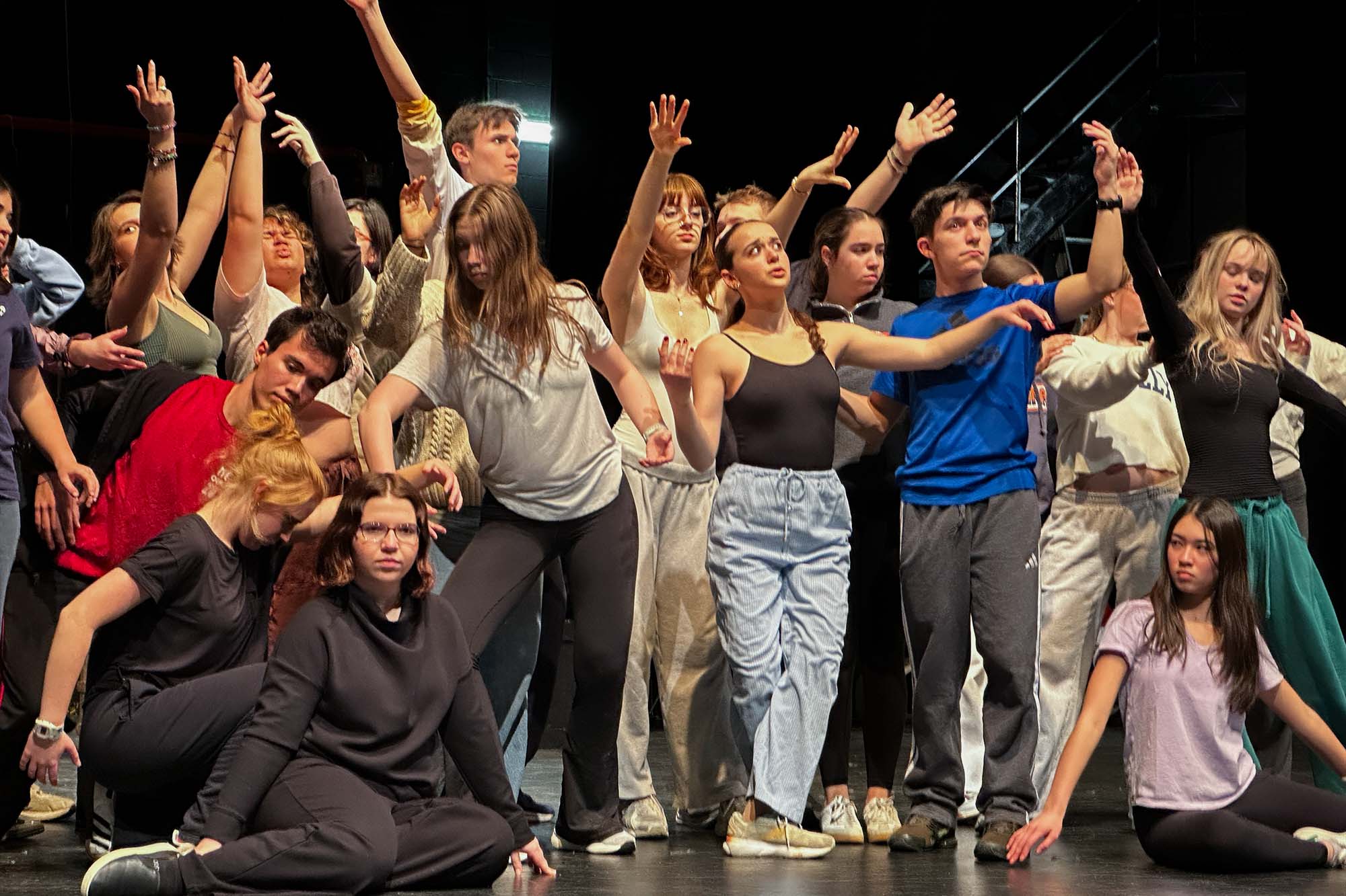 The cast of Alice by heart runs the show during the rehearsal on Wednesday, Feb. 11. The show opens on Friday, Feb. 27.