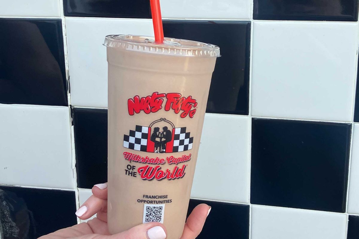 Nifty Fifty is famous for its milkshakes, such as this chocolate cookie dough milkshake.