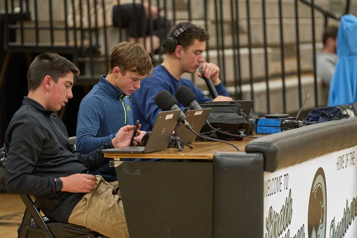 SMASH club members broadcasting the varsity girls basketball game against Springfield on December 11, 2025.