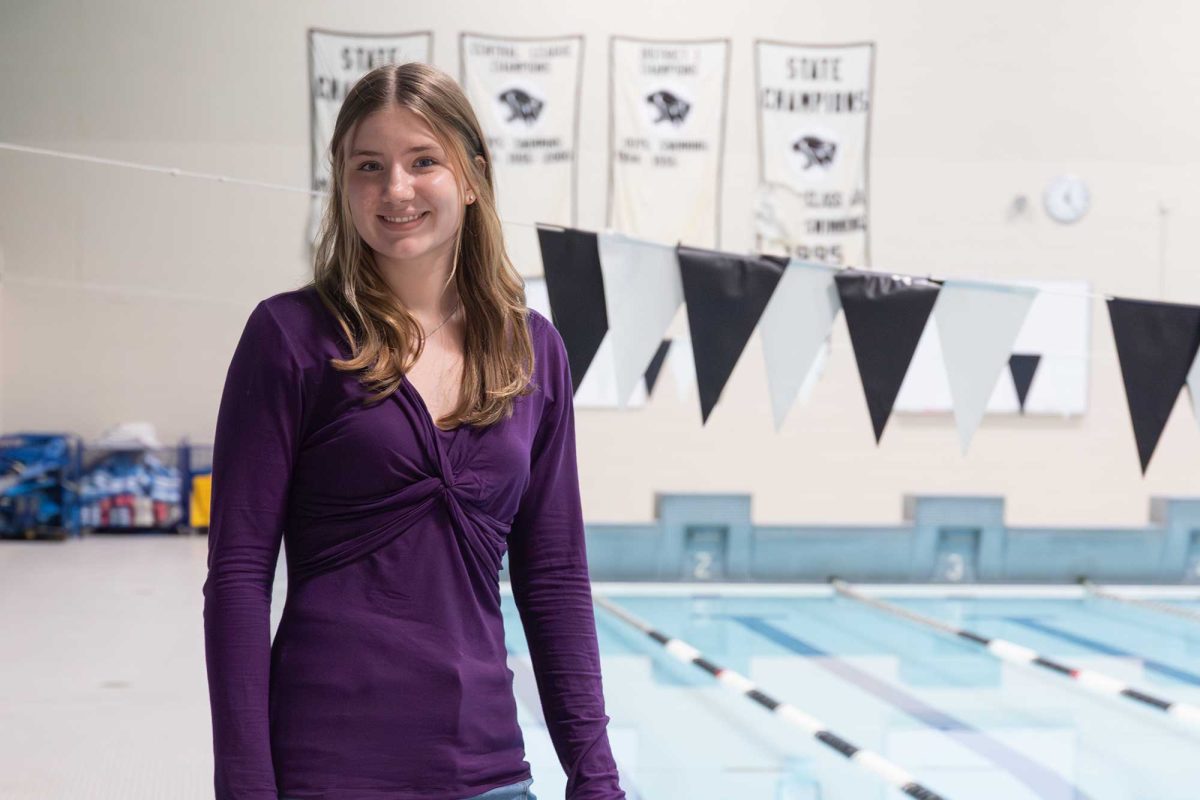Sylvie Bergstrom (12) poses on the Haven pool deck.