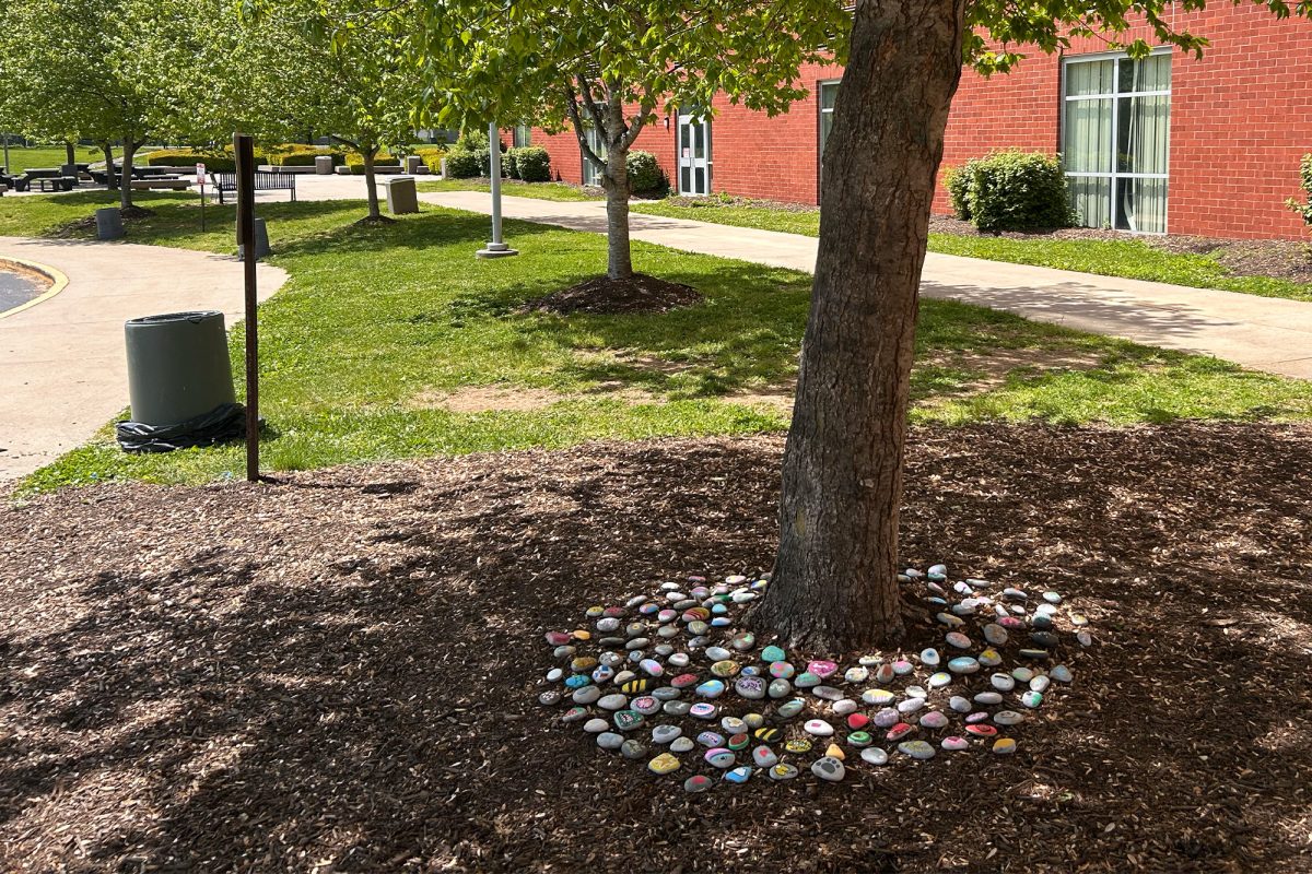 izzy rock painting tree