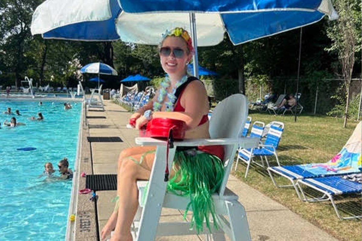 Kasey O'Sullivan (11) poses at Swarthmore Swim Club, where she plans to spend much of her summer working as a lifeguard. Provided by Ashley Robinson.